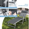 image:imageGiantex Outdoor Chaise Lounge Chair  Folding Lounge Chair w 8Level Adjustable Backrests Aluminum Frame Cozy Headrest Pillow Patio Recliner for Backyard Poolside Balcony 1 GrayGrey