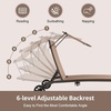 image:imageGiantex Outdoor Chaise Lounge Chair Tanning Chair with Sunshade and Smooth Wheels 6Level Adjustable Position Cup Holder Metal Frame Patio Chaise Lounge for Sunbathing Yard Poolside 11