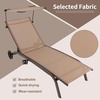 image:imageGiantex Outdoor Chaise Lounge Chair Tanning Chair with Sunshade and Smooth Wheels 6Level Adjustable Position Cup Holder Metal Frame Patio Chaise Lounge for Sunbathing Yard Poolside 11