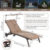 image:imageGiantex Outdoor Chaise Lounge Chair Tanning Chair with Sunshade and Smooth Wheels 6Level Adjustable Position Cup Holder Metal Frame Patio Chaise Lounge for Sunbathing Yard Poolside 12