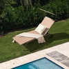 image:imageGiantex Outdoor Chaise Lounge Chair Tanning Chair with Sunshade and Smooth Wheels 6Level Adjustable Position Cup Holder Metal Frame Patio Chaise Lounge for Sunbathing Yard Poolside 12