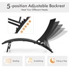 image:imageGiantex Outdoor Chaise Lounge Set of 2 Foldable Pool Lounge Chairs with 5Position Adjustable Backrest QuickDrying Fabric Patio Lounger for Backyard Beach Lawn Sunbathing Recliner BlackBlack