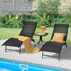 image:imageGiantex Outdoor Chaise Lounge Set of 2 Foldable Pool Lounge Chairs with 5Position Adjustable Backrest QuickDrying Fabric Patio Lounger for Backyard Beach Lawn Sunbathing Recliner BlackBlack