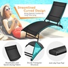 image:imageGiantex Outdoor Chaise Lounge Set of 2 Foldable Pool Lounge Chairs with 5Position Adjustable Backrest QuickDrying Fabric Patio Lounger for Backyard Beach Lawn Sunbathing Recliner BlackBlack