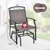 image:imageGiantex Outdoor Glider Chair WSturdy Metal Frame amp Breathable Mesh Fabric Porch Lounge Swing Rocking Chairs Set of 2 for Lawn Garden Porch Backyard Poolside Patio Gliders for OutsideBrown