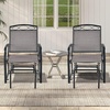 image:imageGiantex Outdoor Glider Chair WSturdy Metal Frame amp Breathable Mesh Fabric Porch Lounge Swing Rocking Chairs Set of 2 for Lawn Garden Porch Backyard Poolside Patio Gliders for OutsideBrown