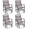 image:imageGiantex Outdoor Glider Chair WSturdy Metal Frame amp Breathable Mesh Fabric Porch Lounge Swing Rocking Chairs Set of 2 for Lawn Garden Porch Backyard Poolside Patio Gliders for OutsideBrown