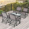 image:imageGiantex Outdoor Glider Chair WSturdy Metal Frame amp Breathable Mesh Fabric Porch Lounge Swing Rocking Chairs Set of 2 for Lawn Garden Porch Backyard Poolside Patio Gliders for OutsideBrown