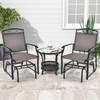 image:imageGiantex Outdoor Glider Chair WSturdy Metal Frame amp Breathable Mesh Fabric Porch Lounge Swing Rocking Chairs Set of 2 for Lawn Garden Porch Backyard Poolside Patio Gliders for OutsideBrown