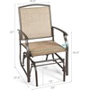 image:imageGiantex Outdoor Glider Chair WSturdy Metal Frame amp Breathable Mesh Fabric Porch Lounge Swing Rocking Chairs Set of 2 for Lawn Garden Porch Backyard Poolside Patio Gliders for OutsideKhaki