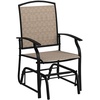 image:imageGiantex Outdoor Glider Chair WSturdy Metal Frame amp Breathable Mesh Fabric Porch Lounge Swing Rocking Chairs Set of 2 for Lawn Garden Porch Backyard Poolside Patio Gliders for OutsideKhaki