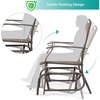 image:imageGiantex Outdoor Glider Chair WSturdy Metal Frame amp Breathable Mesh Fabric Porch Lounge Swing Rocking Chairs Set of 2 for Lawn Garden Porch Backyard Poolside Patio Gliders for OutsideKhaki