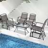 image:imageGiantex Outdoor Glider Chair WSturdy Metal Frame amp Breathable Mesh Fabric Porch Lounge Swing Rocking Chairs Set of 2 for Lawn Garden Porch Backyard Poolside Patio Gliders for OutsideBrown