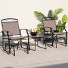 image:imageGiantex Outdoor Glider Chair WSturdy Metal Frame amp Breathable Mesh Fabric Porch Lounge Swing Rocking Chairs Set of 2 for Lawn Garden Porch Backyard Poolside Patio Gliders for OutsideBrown