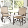 image:imageGiantex Outdoor Glider Chair WSturdy Metal Frame amp Breathable Mesh Fabric Porch Lounge Swing Rocking Chairs Set of 2 for Lawn Garden Porch Backyard Poolside Patio Gliders for OutsideKhaki