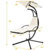 image:imageGiantex Outdoor Hanging Chaise Lounge Chair Patio Hammock Chair with Removable Canopy Cushion amp Antitoppling Rope Hanging Arc Chaise Hammock for Patio Poolside Backyard Garden Porch OrangeBeige