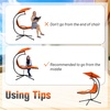 image:imageGiantex Outdoor Hanging Chaise Lounge Chair Patio Hammock Chair with Removable Canopy Cushion amp Antitoppling Rope Hanging Arc Chaise Hammock for Patio Poolside Backyard Garden Porch OrangeOrange