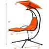 image:imageGiantex Outdoor Hanging Chaise Lounge Chair Patio Hammock Chair with Removable Canopy Cushion amp Antitoppling Rope Hanging Arc Chaise Hammock for Patio Poolside Backyard Garden Porch OrangeOrange