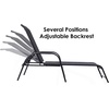 image:imageGiantex Outdoor Patio Chaise Lounge Chair Adjustable Lounge Chairs Patio Seating Furniture 5 Adjustable Positions Backyard Lawn Sling Chaise for Beach Yard Pool 12