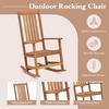 image:imageGiantex Outdoor Rocking Chair High Back Patio Rocker wArmrests Hardwood Lounge Rocking Chair with Smooth Rocking Base amp Slatted Design Wood Porch Rocker for Backyard Poolside 1 Natural1