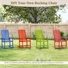 image:imageGiantex Outdoor Rocking Chair High Back Patio Rocker wArmrests Hardwood Lounge Rocking Chair with Smooth Rocking Base amp Slatted Design Wood Porch Rocker for Backyard Poolside 1 Natural2