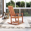 image:imageGiantex Outdoor Rocking Chair High Back Patio Rocker wArmrests Hardwood Lounge Rocking Chair with Smooth Rocking Base amp Slatted Design Wood Porch Rocker for Backyard Poolside 1 Natural1