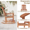 image:imageGiantex Outdoor Rocking Chair High Back Patio Rocker wArmrests Hardwood Lounge Rocking Chair with Smooth Rocking Base amp Slatted Design Wood Porch Rocker for Backyard Poolside 1 Natural2