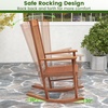 image:imageGiantex Outdoor Rocking Chair High Back Patio Rocker wArmrests Hardwood Lounge Rocking Chair with Smooth Rocking Base amp Slatted Design Wood Porch Rocker for Backyard Poolside 1 Natural2