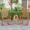 image:imageGiantex Outdoor Rocking Chair High Back Patio Rocker wArmrests Hardwood Lounge Rocking Chair with Smooth Rocking Base amp Slatted Design Wood Porch Rocker for Backyard Poolside 1 Natural2