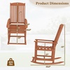 image:imageGiantex Outdoor Rocking Chair High Back Patio Rocker wArmrests Hardwood Lounge Rocking Chair with Smooth Rocking Base amp Slatted Design Wood Porch Rocker for Backyard Poolside 1 Natural1