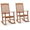 image:imageGiantex Outdoor Rocking Chair High Back Patio Rocker wArmrests Hardwood Lounge Rocking Chair with Smooth Rocking Base amp Slatted Design Wood Porch Rocker for Backyard Poolside 1 Natural2