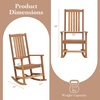 image:imageGiantex Outdoor Rocking Chair High Back Patio Rocker wArmrests Hardwood Lounge Rocking Chair with Smooth Rocking Base amp Slatted Design Wood Porch Rocker for Backyard Poolside 1 Natural2