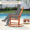 image:imageGiantex Outdoor Rocking Chair High Back Patio Rocker wArmrests Hardwood Lounge Rocking Chair with Smooth Rocking Base amp Slatted Design Wood Porch Rocker for Backyard Poolside 1 Natural1