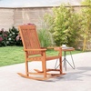image:imageGiantex Outdoor Rocking Chair High Back Patio Rocker wArmrests Hardwood Lounge Rocking Chair with Smooth Rocking Base amp Slatted Design Wood Porch Rocker for Backyard Poolside 1 Natural2