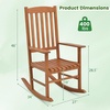 image:imageGiantex Outdoor Rocking Chair High Back Patio Rocker wArmrests Hardwood Lounge Rocking Chair with Smooth Rocking Base amp Slatted Design Wood Porch Rocker for Backyard Poolside 1 Natural1