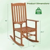 image:imageGiantex Outdoor Rocking Chair High Back Patio Rocker wArmrests Hardwood Lounge Rocking Chair with Smooth Rocking Base amp Slatted Design Wood Porch Rocker for Backyard Poolside 1 Natural2