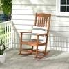 image:imageGiantex Outdoor Rocking Chair High Back Patio Rocker wArmrests Hardwood Lounge Rocking Chair with Smooth Rocking Base amp Slatted Design Wood Porch Rocker for Backyard Poolside 1 Natural2