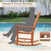 image:imageGiantex Outdoor Rocking Chair High Back Patio Rocker wArmrests Hardwood Lounge Rocking Chair with Smooth Rocking Base amp Slatted Design Wood Porch Rocker for Backyard Poolside 1 Natural2
