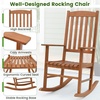 image:imageGiantex Outdoor Rocking Chair High Back Patio Rocker wArmrests Hardwood Lounge Rocking Chair with Smooth Rocking Base amp Slatted Design Wood Porch Rocker for Backyard Poolside 1 Natural2
