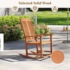 image:imageGiantex Outdoor Rocking Chair High Back Patio Rocker wArmrests Hardwood Lounge Rocking Chair with Smooth Rocking Base amp Slatted Design Wood Porch Rocker for Backyard Poolside 1 Natural2