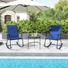 image:imageGiantex Outdoor Rocking Chair Set of 2  Patio Rocking Chairs wBreathable Backrest Sturdy Metal Frame amp Safe Ergonomic Design Cozy Fabric Rocker for Backyard Poolside 330 lbs BlackNavy