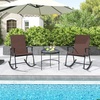 image:imageGiantex Outdoor Rocking Chair Set of 2  Patio Rocking Chairs wBreathable Backrest Sturdy Metal Frame amp Safe Ergonomic Design Cozy Fabric Rocker for Backyard Poolside 330 lbs BlackBrown