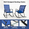 image:imageGiantex Outdoor Rocking Chair Set of 2  Patio Rocking Chairs wBreathable Backrest Sturdy Metal Frame amp Safe Ergonomic Design Cozy Fabric Rocker for Backyard Poolside 330 lbs BlackNavy