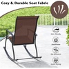 image:imageGiantex Outdoor Rocking Chair Set of 2  Patio Rocking Chairs wBreathable Backrest Sturdy Metal Frame amp Safe Ergonomic Design Cozy Fabric Rocker for Backyard Poolside 330 lbs BlackBrown