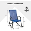 image:imageGiantex Outdoor Rocking Chair Set of 2  Patio Rocking Chairs wBreathable Backrest Sturdy Metal Frame amp Safe Ergonomic Design Cozy Fabric Rocker for Backyard Poolside 330 lbs BlackNavy
