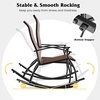 image:imageGiantex Outdoor Rocking Chair Set of 2  Patio Rocking Chairs wBreathable Backrest Sturdy Metal Frame amp Safe Ergonomic Design Cozy Fabric Rocker for Backyard Poolside 330 lbs BlackBrown