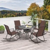 image:imageGiantex Outdoor Rocking Chair Set of 2  Patio Rocking Chairs wBreathable Backrest Sturdy Metal Frame amp Safe Ergonomic Design Cozy Fabric Rocker for Backyard Poolside 330 lbs BlackBrown