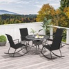 image:imageGiantex Outdoor Rocking Chair Set of 2  Patio Rocking Chairs wBreathable Backrest Sturdy Metal Frame amp Safe Ergonomic Design Cozy Fabric Rocker for Backyard Poolside 330 lbs BlackBlack