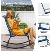 image:imageGiantex Outdoor Rocking Chair Set of 2  Patio Rocking Chairs wBreathable Backrest Sturdy Metal Frame amp Safe Ergonomic Design Cozy Fabric Rocker for Backyard Poolside 330 lbs BlackNavy
