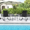 image:imageGiantex Outdoor Rocking Chair Set of 2  Patio Rocking Chairs wBreathable Backrest Sturdy Metal Frame amp Safe Ergonomic Design Cozy Fabric Rocker for Backyard Poolside 330 lbs BlackBlack